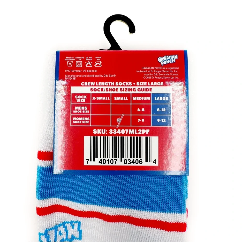 Hawaiian Punch Drink Crew Socks Mens Womens Punchy Mascot 2 Pairs Fun Gift